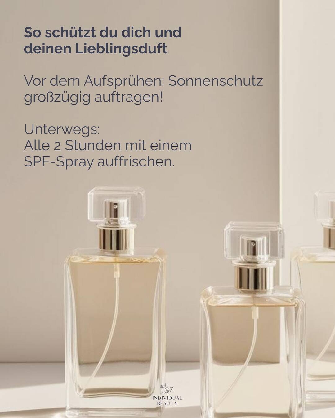 ☀️✨ Achtung Parfum-Fans!
Manche Duftstoffe können deine Haut lichtempfindlicher machen und so Pigmentflecken fördern.
Ein oft übersehener Grund, warum Flecken trotz guter Pflege entstehen.
In unserem neuen Carousel erfährst du:
💡 Welche Duftstoffe du kennen solltest
💡 Worauf du bei Parfüms achten musst
💡 Wie du deine Haut ganz einfach schützt
Weil schöne Haut kein Zufall ist – sondern das Ergebnis von Wissen + der richtigen Pflege. 💖
#individualbeautywien #pigmentflecken #sonnenschutz #skincaretipps #medicalbeauty #duftwissen #photosensitivität #parfumliebe #summerglow #hautpflegewien #glowfromwithin #ästhetikwien #spfistamust #realbeautyfacts